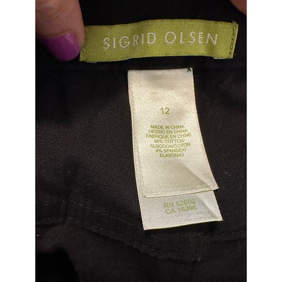 Sigrid Olsen black straight leg casual pants size 12 - Picture 3 of 12
